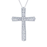 1.23ct 18k White Gold Diamond Cross Necklace